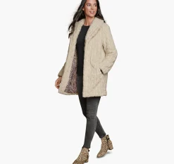 Cable Faux-Fur Coat