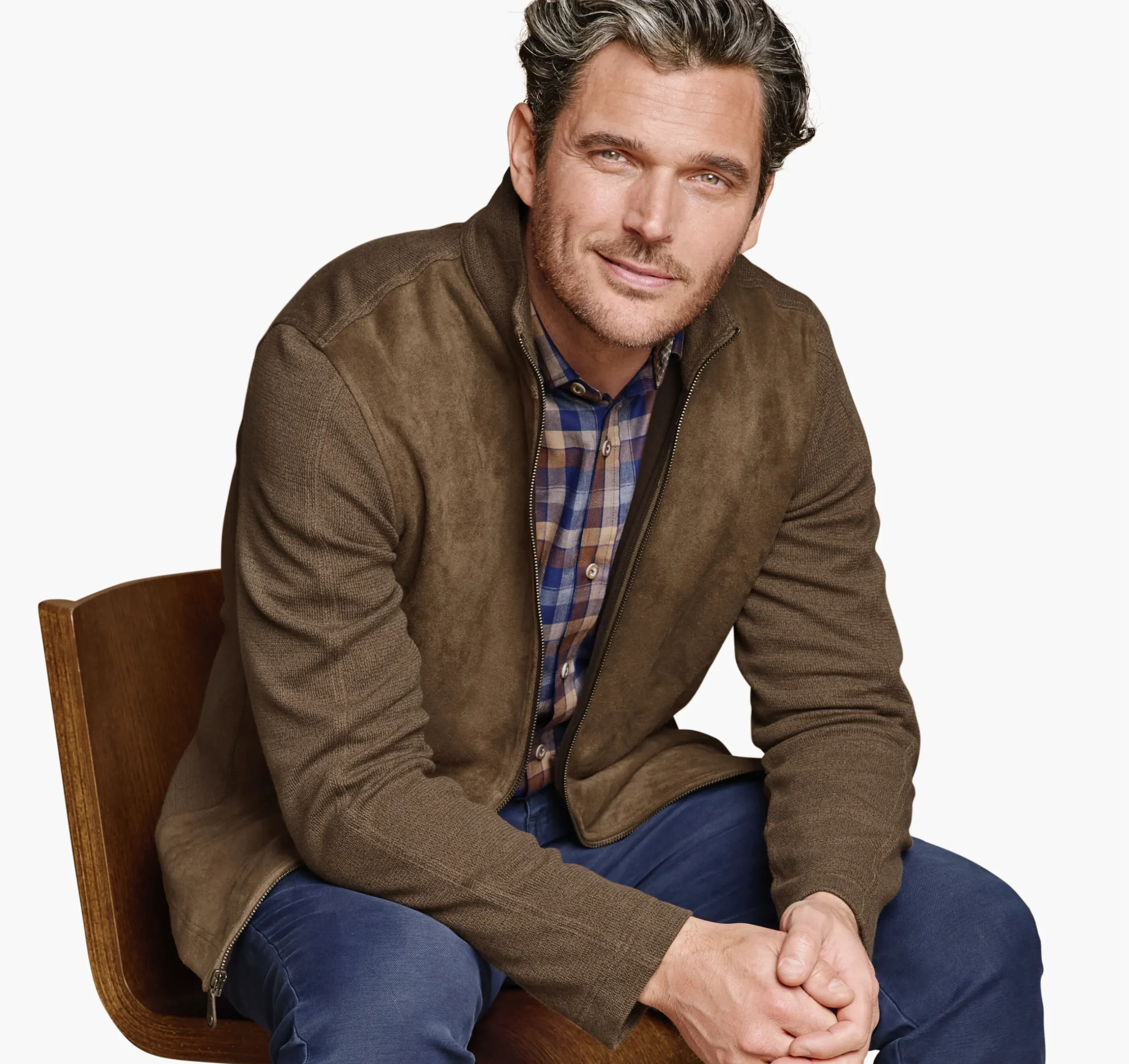 Faux-Suede Full-Zip