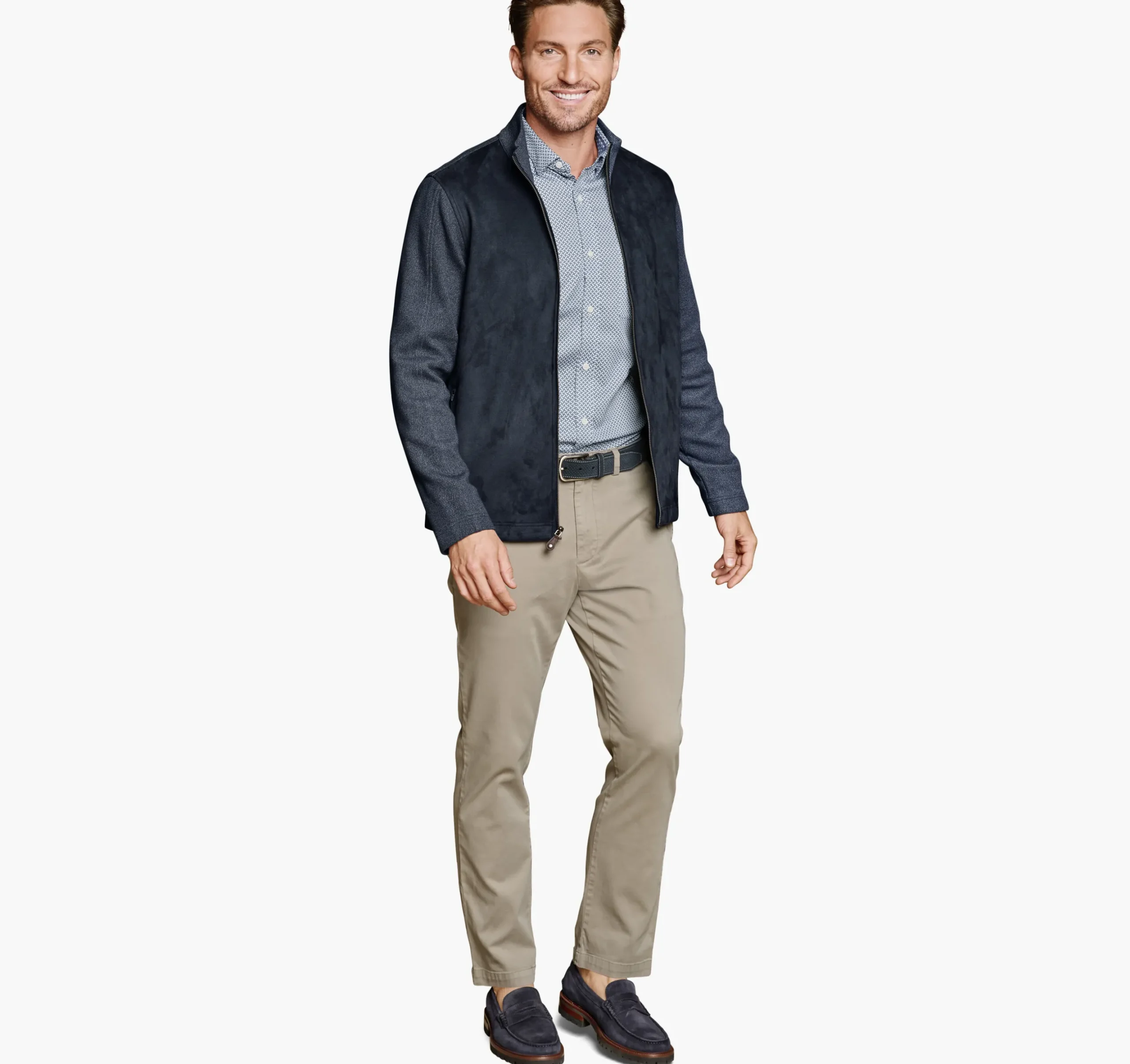 Faux-Suede Full-Zip