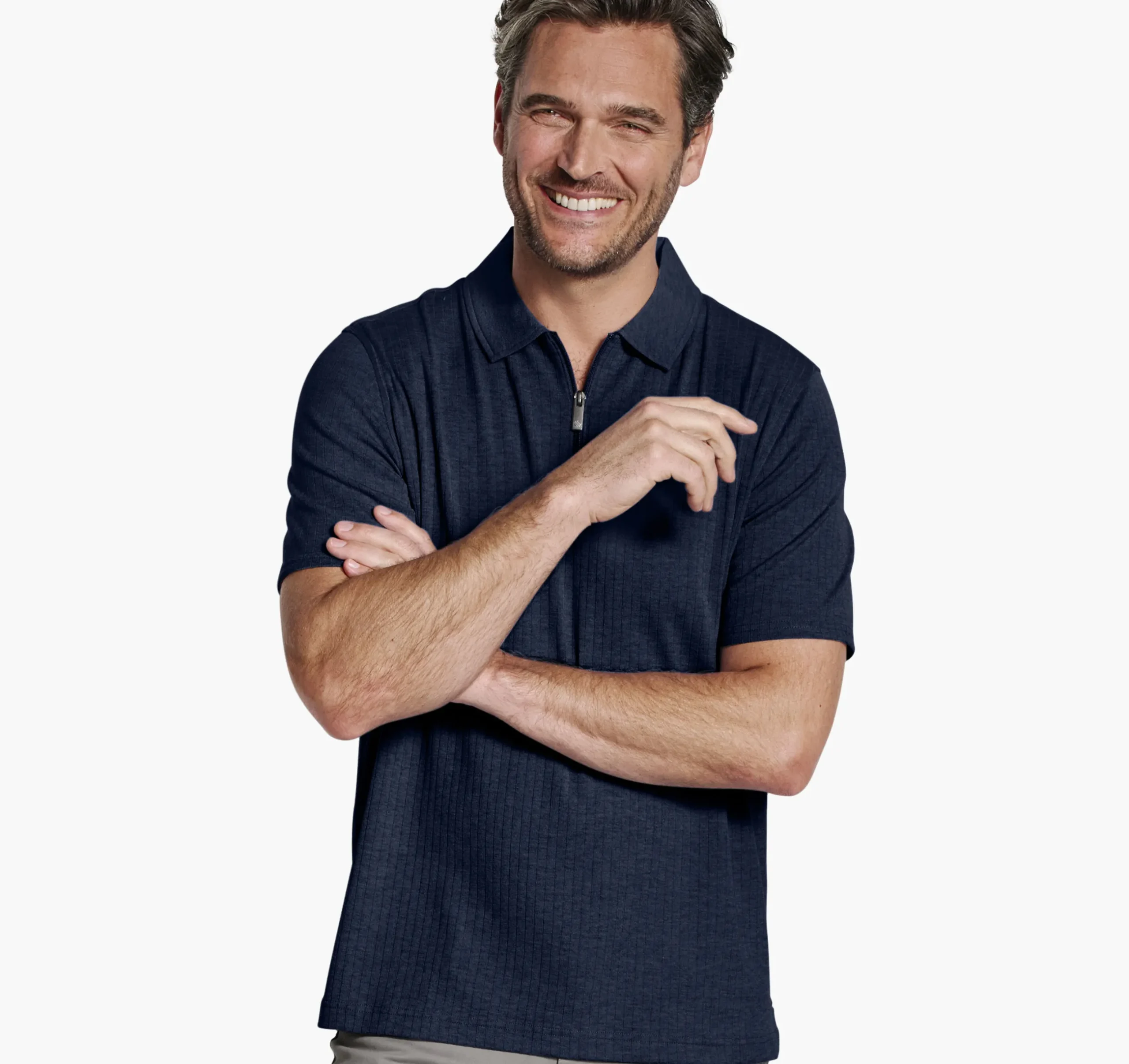 Finn Ribbed Zip Polo