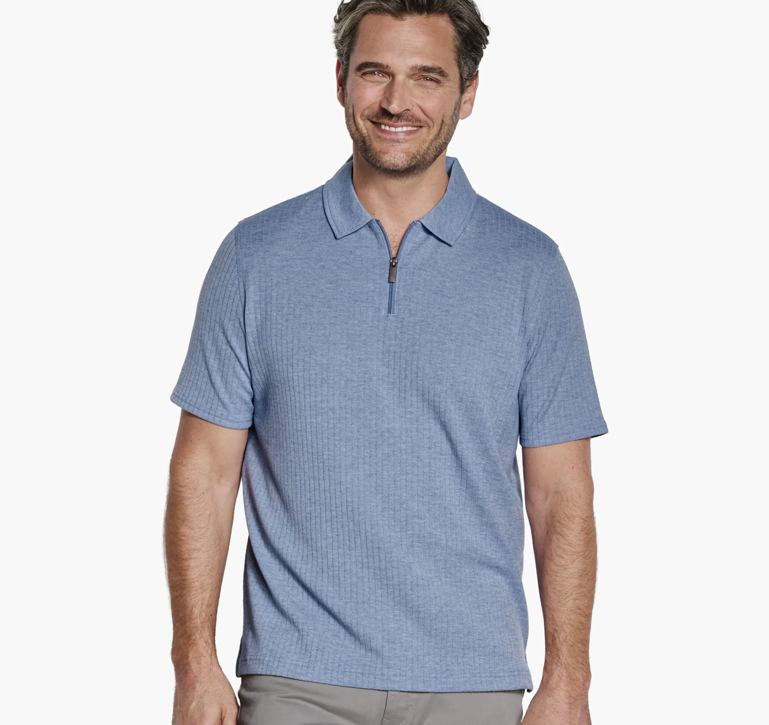 Finn Ribbed Zip Polo