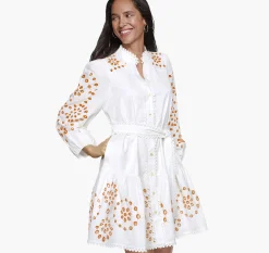 Game Day Button-Front Eyelet Dress