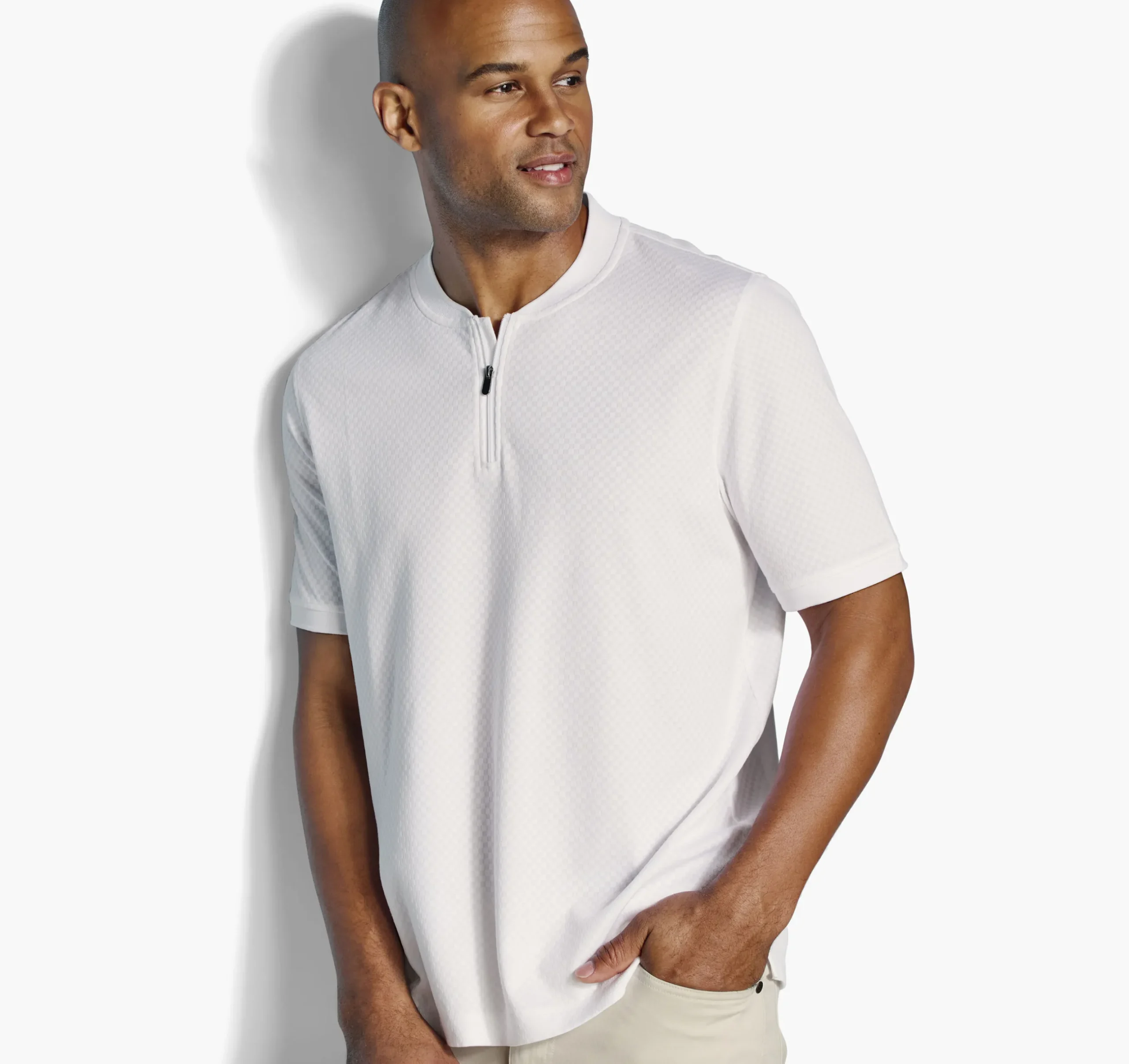 Gavin Zip Jacquard Polo