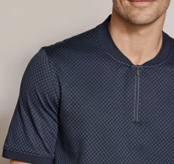 Gavin Zip Jacquard Polo