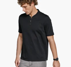 Gavin Zip Jacquard Polo