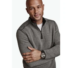 Reversible Channel-Quilted Quarter-Zip