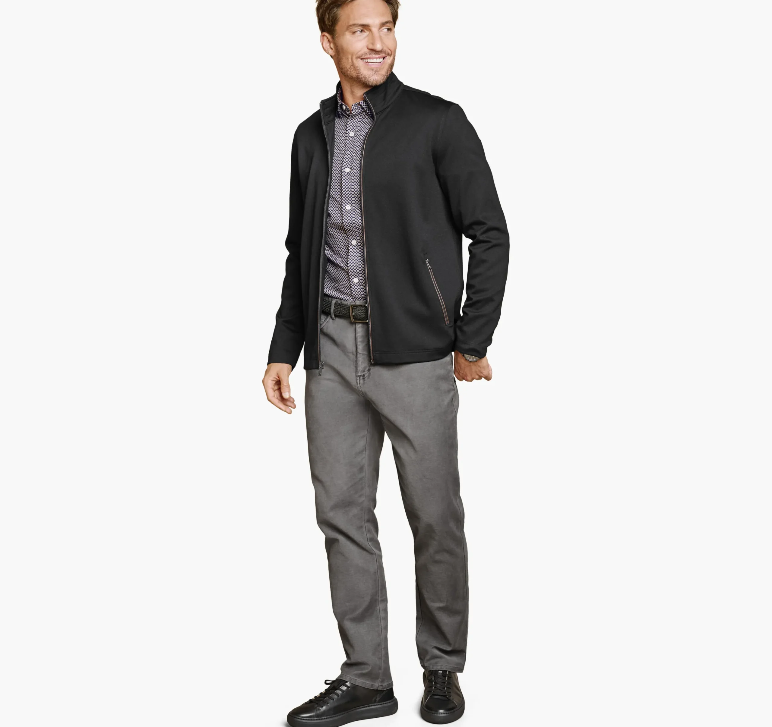 Textured Solid Full Zip