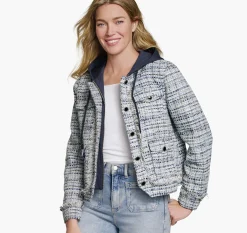 Tweed Jacket with Removable Hooded Bib