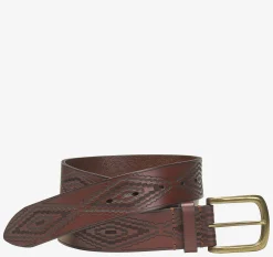 Western Diamond Embossed Leather Belt